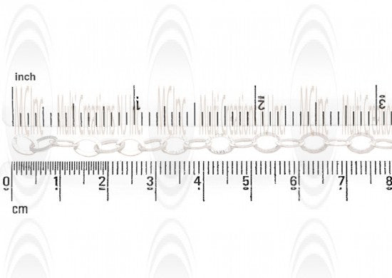 Textured Flat Oval Cable Chain : 8.5x5.9 mm 