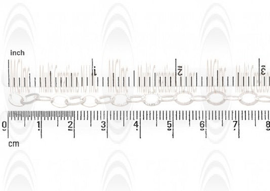 Textured Flat Oval Cable Chain : 8.5x5.9 mm 