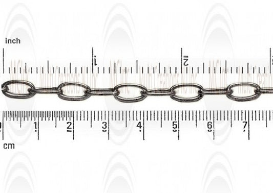Oxidized Puffed Oval Cable Chain : 14.9x7.7 mm 