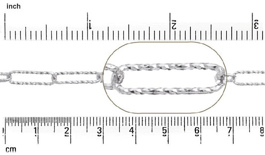 Paper Clip Chain : 15x4 mm (Diamond Cut)