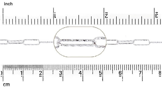 Paper Clip Chain : 8x3 mm (Diamond Cut)