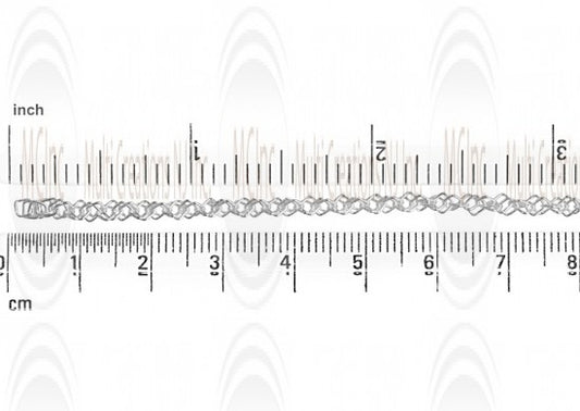 Doubled Square Shape Cable Chain : 2.6 mm 