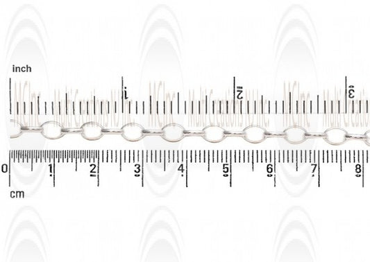 Sterling Silver Oval Rolo Chain : 7x5 mm 