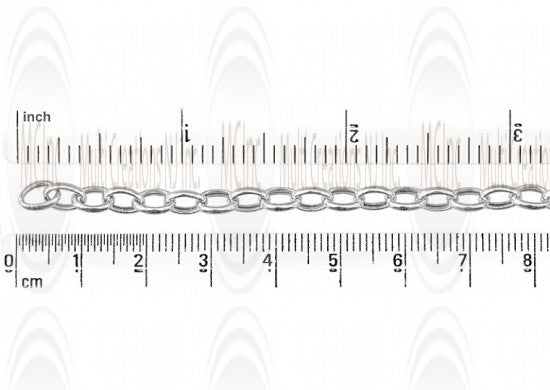 CHROL75 : Sterling Silver Puffed Oval Rolo Chain (Old # CH1505)