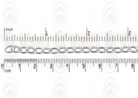 CHROL75 : Sterling Silver Puffed Oval Rolo Chain (Old # CH1505)