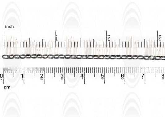 Oxidized Mirror Finished Oval Rolo Chain : 3.9x2.4 mm  : TEMPORARILY OUT OF STOCK : PLEASE CHECK BACK LATER