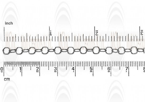 Oxidized Hexagonal Cable Chain : 5.6 mm