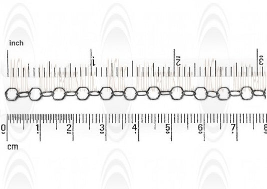 Oxidized Hexagonal Cable Chain : 5.6 mm