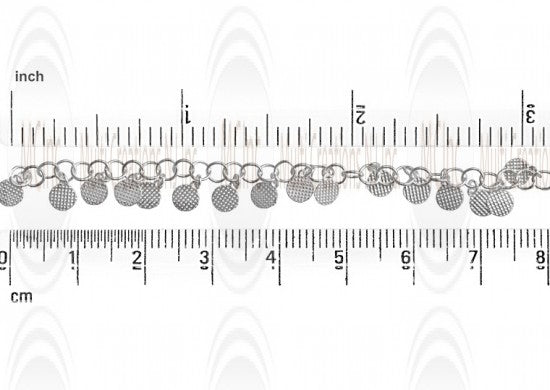 Coin Chain : 4 mm hanging Coin Charms on 3.5 mm Cable Chain