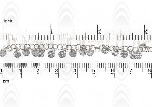 Coin Chain : 4 mm hanging Coin Charms on 3.5 mm Cable Chain