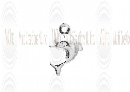 CM102 : Sterling Silver Dolphin Charm - 9 mm