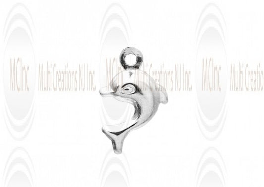 CM102 : Sterling Silver Dolphin Charm - 9 mm