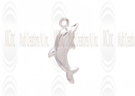 CM104 : Sterling Silver Dolphin Charm - 18 mm