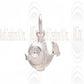 CM114 : Sterling Silver Fish Charm - 14 mm