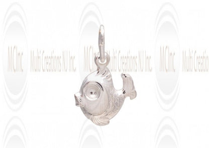 CM114 : Sterling Silver Fish Charm - 14 mm