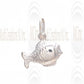 CM115 : Sterling Silver Fish Charm - 18 mm