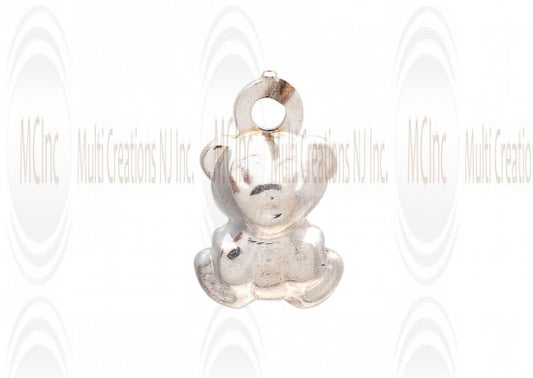 CM152 : Sterling Silver Teddy Bear Charm - 9 mm