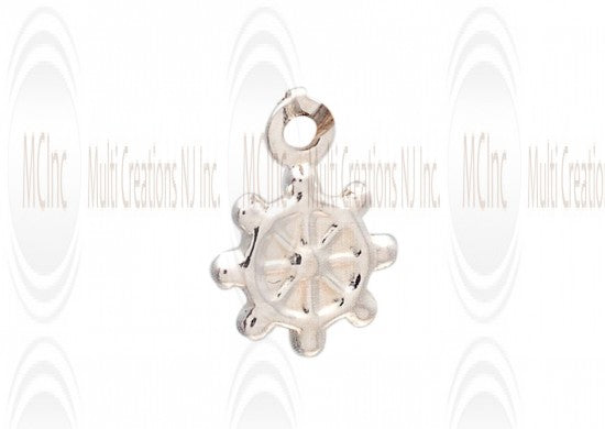 CM261 : Sterling Silver Time Clock Charm - 7 mm