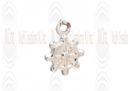 CM261 : Sterling Silver Time Clock Charm - 7 mm