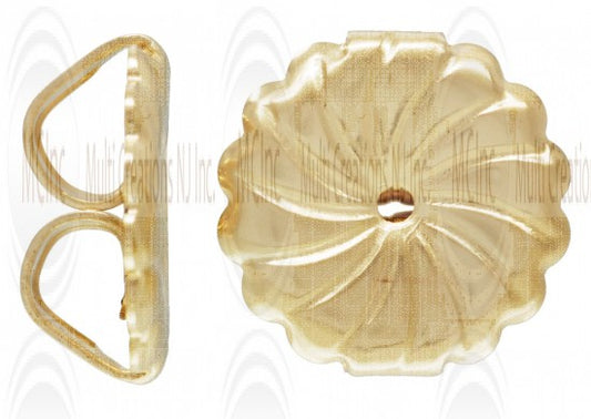 ENFF : Gold Filled Push Back Flower Ear Nuts