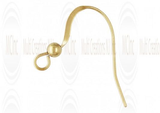 EWF2 : GF Ear Wires with Bead : 19 mm
