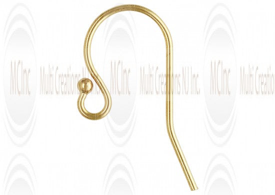 EWF6 : GF Ball end Ear Wires : 22 mm