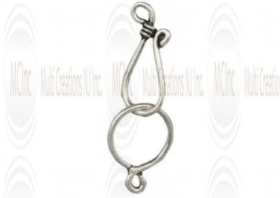 HE100V : Bali Silver Hook & Eye : 22+16 mm (GP)