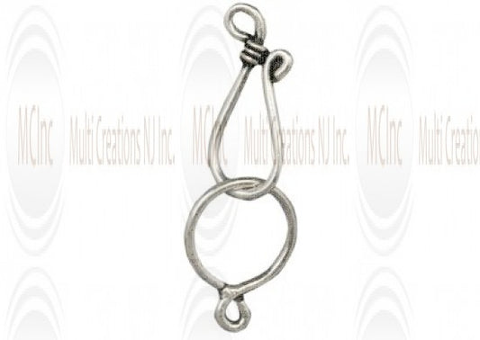 HE100V : Bali Silver Hook & Eye : 22+16 mm (GP)