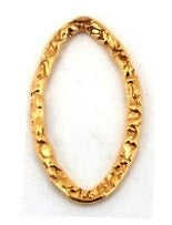 Gold Filled Links : Eye Shape Flat Textured 20x12 mm