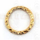 Gold Filled Links : Round Flat Textured 12 mm