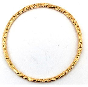 Gold Filled Links : Round Flat Textured 30 mm