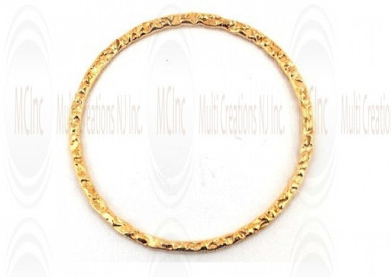 Gold Filled Links : Round Flat Textured 30 mm