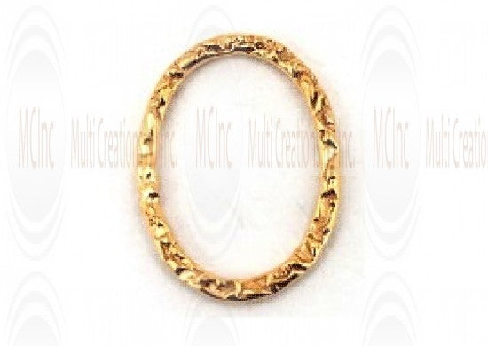 Gold Filled Links : Oval Flat Textured 18x13 mm