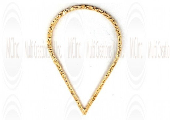 Gold Filled Links : Pear Shape Flat Textured 43x27