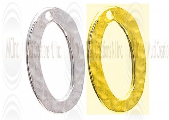 LKOFT1510 : Textured + Plain Links w/hole : Oval 15x10 mm