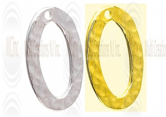 LKOFT1510 : Textured + Plain Links w/hole : Oval 15x10 mm