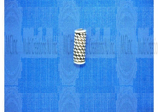 P-164 : Bali Silver Beads : Pipe Shape Beads : 12x4 mm / 8" Strand (Available in 2 Finishes)