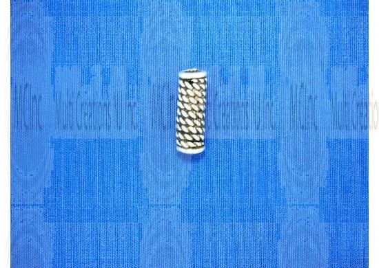 P164 : Bali Silver Tube Spacers : 12x4 mm / 8" Strand (Oxidized)