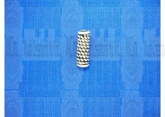P164 : Bali Silver Tube Spacers : 12x4 mm / 8" Strand (Oxidized)