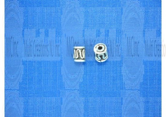 P176 : Bali Silver Tube Spacers : 6x4 mm / 8" Strand (Oxidized)