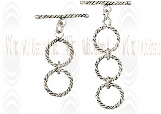 Bali Silver Extender Toggle & Bar : 14 mm (Available in 2 Variations)