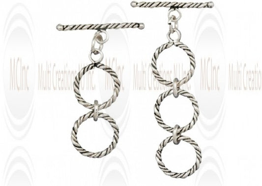 Bali Silver Extender Toggle & Bar : 14 mm (Available in 2 Variations)