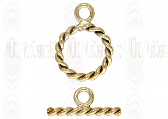 TF104 : GF Toggle Clasps - Twisted - 10 mm