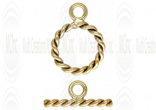 TF104 : GF Toggle Clasps - Twisted - 10 mm