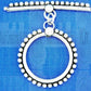 TL210 :  Beaded Toggle & Bar in Square Pipe : 34 mm